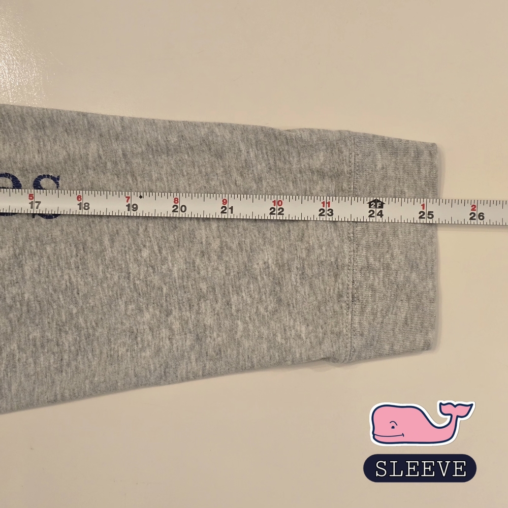 Vineyard Vines Mens XL Gray & Navy Whale Logo Longsleeve Tee w/ drawstring bag - Picture 8 of 9